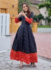 Black Colour Rayon Print Gown Collection Wholesale Online Aaradhna 2032